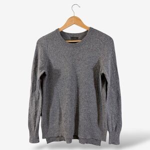 Halogen Gray Cashmere Sweater Size L Tunic Round Neck Minimalist Casual